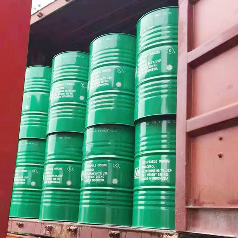 Humectante de poliol de alta calidad industrial con 99,7 % de glicerina para productos de cuidado personal.