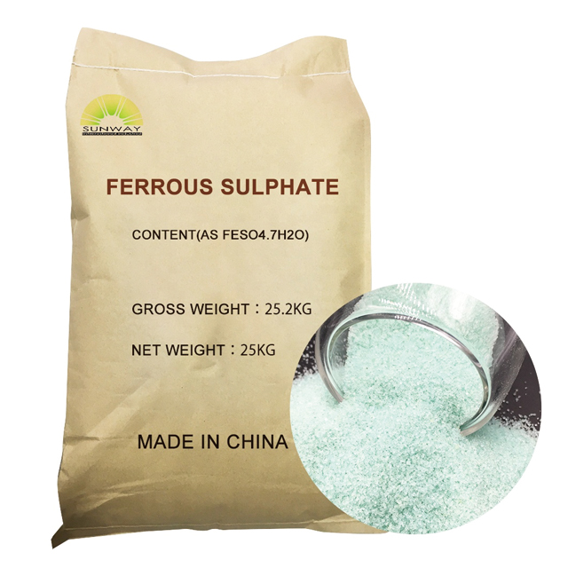 cristales anhidros de sulfato ferroso 25 kg 30% 98% granular