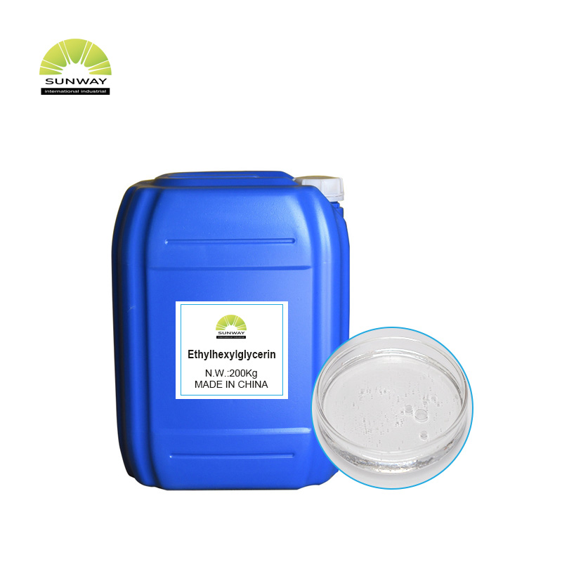 Detergente cosmético de alta pureza, materias primas, conservantes, líquido transparente, 99 % de etilhexilglicerina.