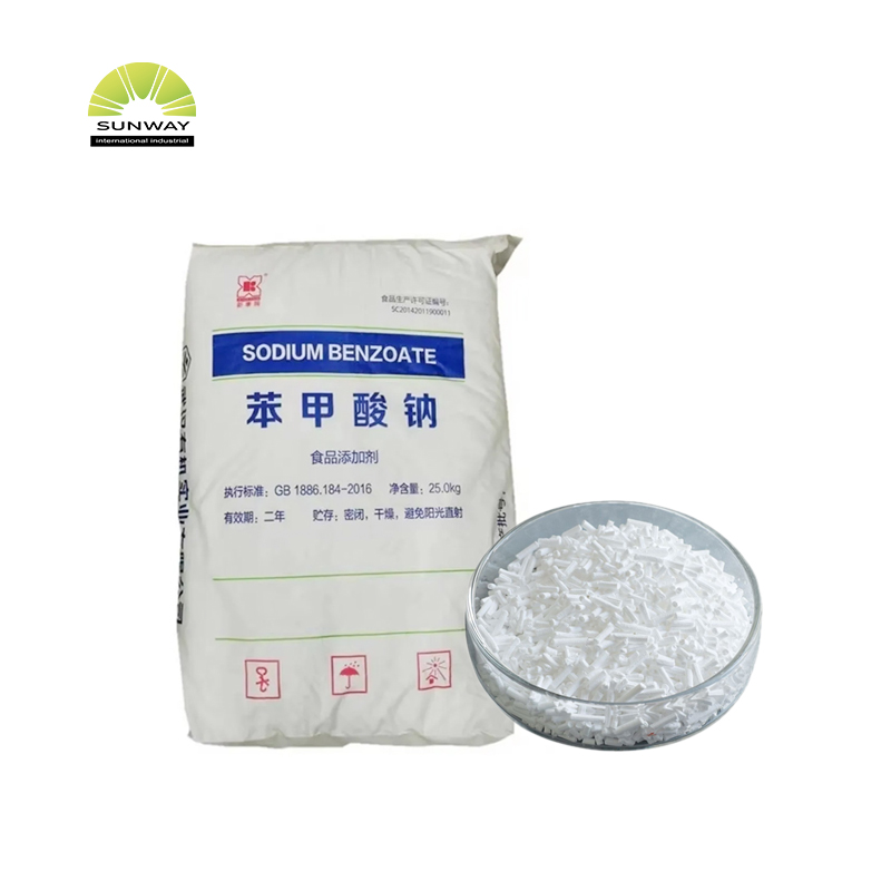 Sunway Factory Price Preservante Polvo blanco Benzoato de sodio E211 25 kg/bolsa