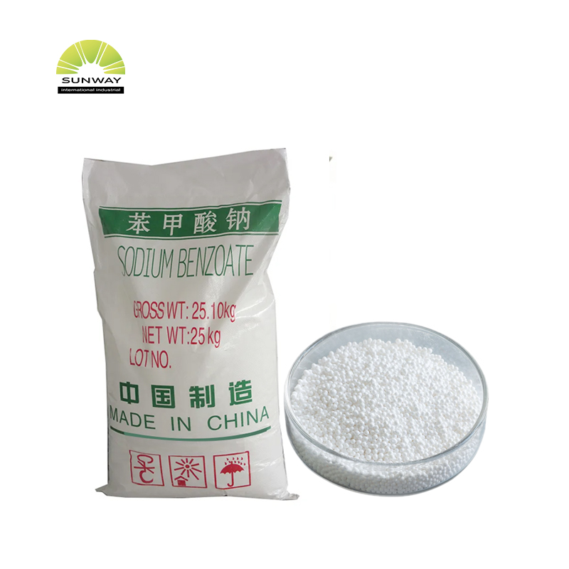 Sunway Factory Price Preservante Polvo blanco Benzoato de sodio E211 25 kg/bolsa